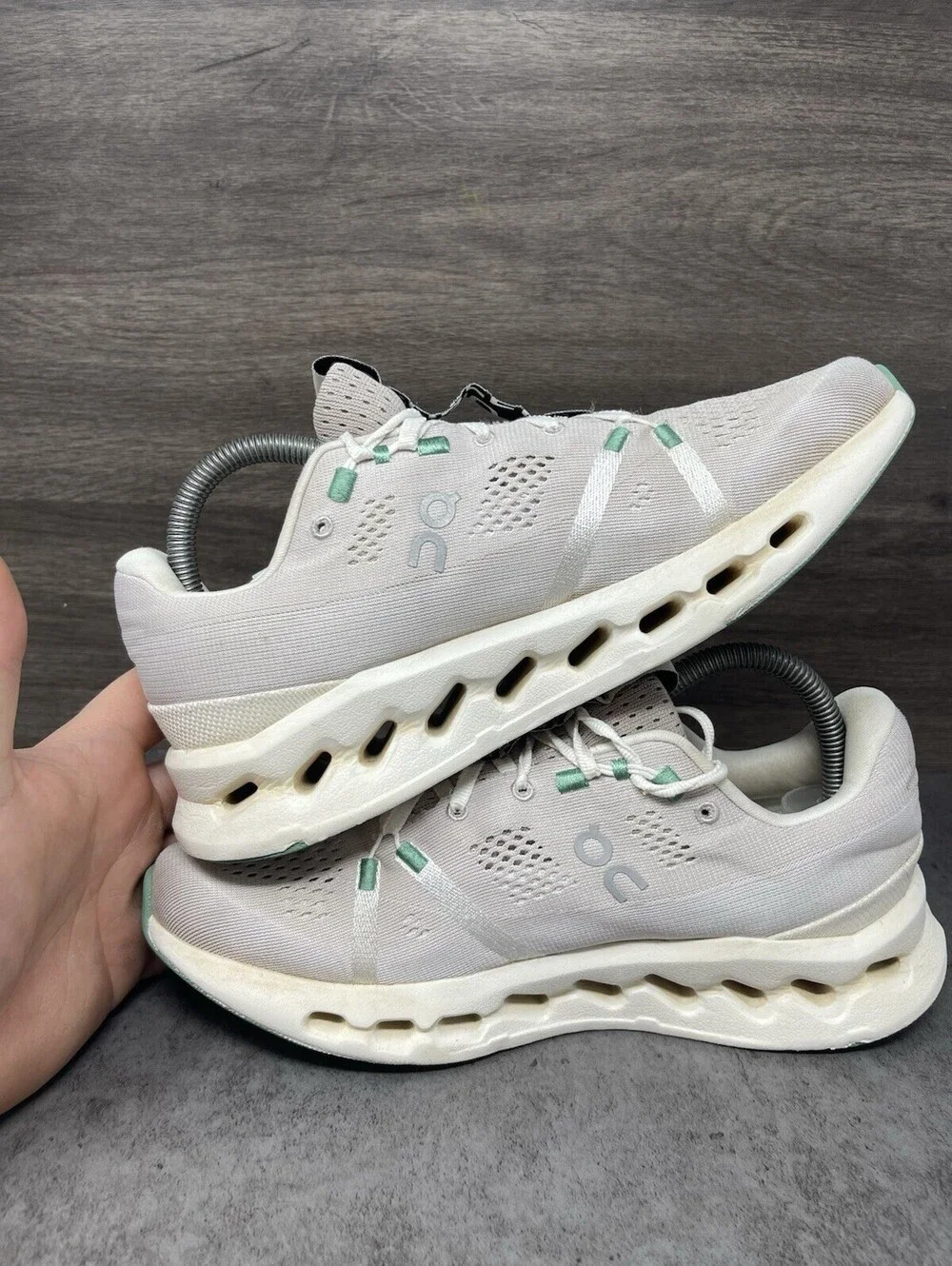 On Cloudsurfer Size 8.5 Womens Pearl Ivory CloudTec Phase Road Running Shoes
